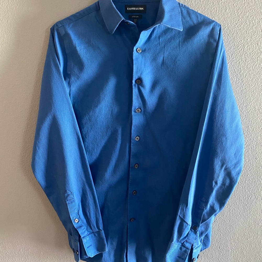 Express 1MX Mens Long Sleeve Button Down Shirt